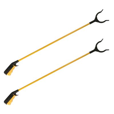 Afvalgrijper/vuilnisgrijper met lange steel - Set van 2x stuks - 83 cm - zonder te bukken - oppaktan