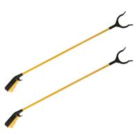 Afvalgrijper/vuilnisgrijper met lange steel - Set van 2x stuks - 83 cm - zonder te bukken - oppaktan