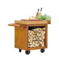 OFYR Mise en place Table Pro 65 Corten-Teak Wood