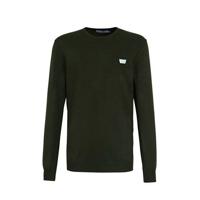 Antony Morato fijngebreide trui met logo army groen