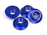 Serrated flange nut m4 (blue/4pcs)