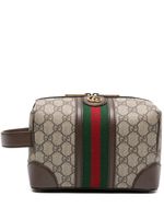 Gucci GG Supreme leather wash bag - Marron