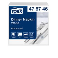 Dinerservetten Tork 2-laags 1/4-vouw 150st wit 478746 - thumbnail