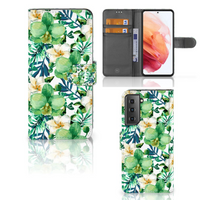 Samsung Galaxy S21 Hoesje Orchidee Groen