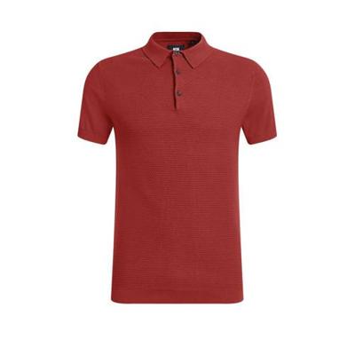 WE Fashion slim fit polo met textuur bloody mary