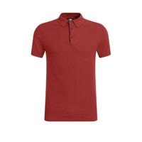 WE Fashion slim fit polo met textuur bloody mary
