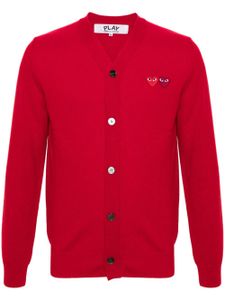 Comme Des Garçons Play cardigan en laine à logo appliqué - Rouge