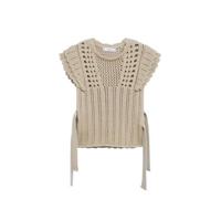 Mango gehaakte top pastelgrijs