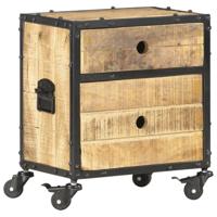 vidaXL Nachtkastje 40x30x50 cm ruw mangohout