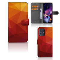 Book Case voor Motorola Moto G54 Polygon Red - thumbnail