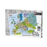 Nathan 86835 Puzzel, kaart van Europa, 150-delig