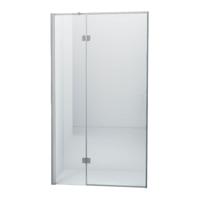 Douchedeur Nisdeur Draaideur met Vaste Wand 100(60-40)x200cm Antikalk Helder Glas Chroom Profiel 8mm Veiligheidsglas Easy Clean