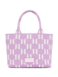 Karl Lagerfeld sac cabas K/Monogram médium en maille - Rose