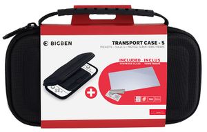 Bigben Nintendo Switch Lite Transport Case (Zwart) + Tempered Glass Screen Protector