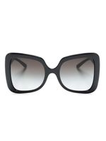 Dolce & Gabbana Eyewear lunettes de soleil oversize à plaque logo - Noir - thumbnail