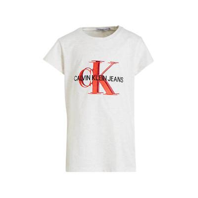 CALVIN KLEIN JEANS T-shirt van biologisch katoen wit/rood/zwart