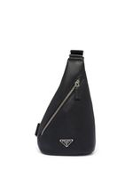 Prada sac à dos en cuir à logo triangle - Noir