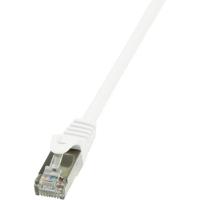 LogiLink CP2061S RJ45 Netwerkkabel, patchkabel CAT 6 F/UTP 3.00 m Wit Snagless 1 stuk(s) - thumbnail