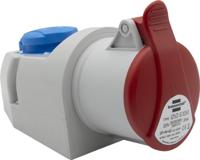 Brennenstuhl Gecombineerd wandcontactdoos met CEE-stopcontact 400 V/32 A, 5-polig + stopcontact type F (Schuko), industriële stekker met deksel, gebruik binnen en buiten, werkplaats, garage,