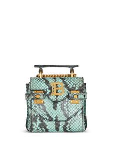 Balmain mini sac B-Buzz à effet peau de serpent - Vert