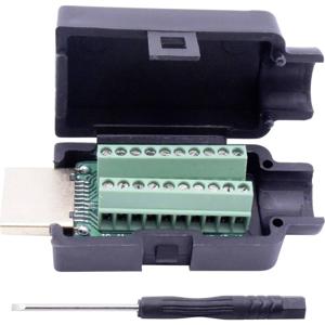 TRU COMPONENTS T1904C104 HDMI-connector Stekker, inbouw verticaal Aantal polen: 20 Zwart 1 stuk(s)