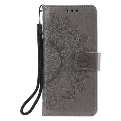 Shop4 - Samsung Galaxy A52 Hoesje - Wallet Case Mandala Patroon Grijs