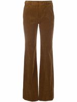 Saint Laurent pantalon évasé en velours côtelé - Marron