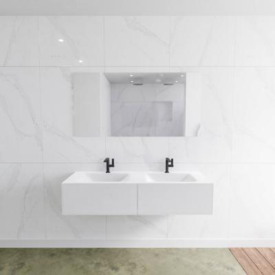 Zaro Lagom volledig naadloos solid surface onderkast 140cm mat wit met 2 lades Push tot open. Compleet met solid surface wastafel met 2 kraangat(en) Zaro Lagom volledig naadloos solid surface onderkast 140cm mat wit met 2 lades Push tot open. Compleet met solid surface wastafel met 2 kraangat(en)