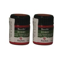 2x Wijnrode acrylverf/allesverf potjes 15 ml hobby/knutselen