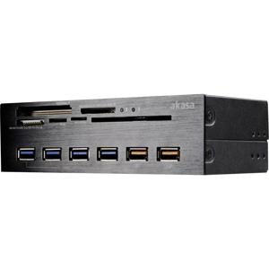 Akasa AK-HC-07BK Inbouw-geheugenkaartlezer 13.34 cm (5.25) USB 2.0 (moederbord), USB 3.2 Gen 1 (moederbord), Molex, SATA Zwart