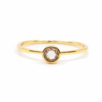Geboortesteen Ring Rozenkwarts Oktober - 925 Zilver Verguld (Maat 17)