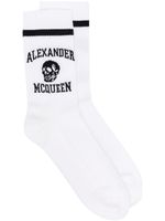 Alexander McQueen chaussettes à logo en intarsia - Blanc