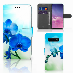 Samsung Galaxy S10 Hoesje Orchidee Blauw - Cadeau voor je Moeder