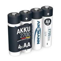 Ansmann Mignon AA 2700mAh oplaadbare NiMH-batterij - Professionele digitale camerabatterij met hoge capaciteit (verpakking van 4 stuks) - Batterijen