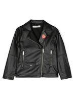 Philosophy Di Lorenzo Serafini Kids veste de moto en cuir artificiel - Noir