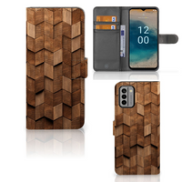 Book Style Case voor Nokia G22 Wooden Cubes