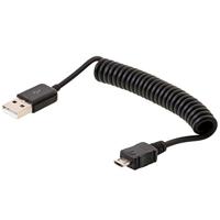 Delock USB 2.0 type A Micro B spiraalkabel (tot 60cm)