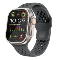 By Qubix - Ultimate Sport Edition bandje - Donkergrijs - Compatible met Apple Watch 44mm / 45mm / 46mm / 49mm - Compatible Apple watch bandjes