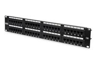 DIGITUS Patch Panel - 19-inch - Cat-6-48-poorts RJ45 - niet afgeschermd - LSA patchpaneel - rack-montage 2U - zwart