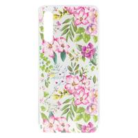 Shop4 - Samsung Galaxy A50 Hoesje - Zachte Back Case Bloemen Gekleurd