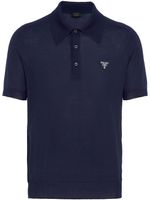 Prada polo à logo brodé - Bleu