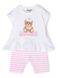 Moschino Kids ensemble haut-short à motif Teddy Bear - Blanc