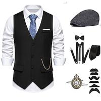 Retro vintage Roaring jaren '20 Jaren 1920 Hoeden Outfits Hesje Vest Accessoireset The Great Gatsby Heer Voor heren Modieus Kerstmis Schoolfeest Festival Das Lightinthebox