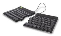 R-Go Split Toetsenbord, Bluetooth 5.0, met anti-RSI-software, ergonomisch design met gedeelde toetsen, multi-media-bedieningselementen, QWERTY Nodic Layout, compatibel met Windows/MacOS, zwart