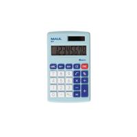 MAUL Calculator M8, groot display, 8 cijfers, standaardfuncties voor kantoor, thuis, school, functietoetsen gekleurd, zonne/batterij, blauw