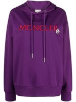 Moncler hoodie en coton à logo brodé - Violet - thumbnail