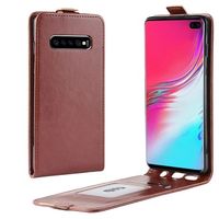 Samsung Galaxy S10 5G Verticale Flip Case met Kaarthouder - Bruin