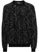 Versace pull à motif Barocco en intarsia - Noir