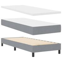vidaXL Boxspringbed met matras stof lichtgrijs 80x200 cm