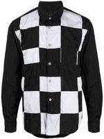 Comme des Garçons Homme Deux chemise en coton à design patchwork - Noir - thumbnail